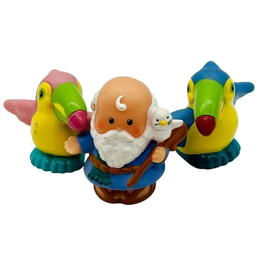Fisher Price Little People Noah Toucan Male‎ Female Birds 2002 Lot of 3